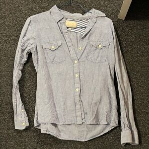 Banana Republic Blue and White Striped Shirt